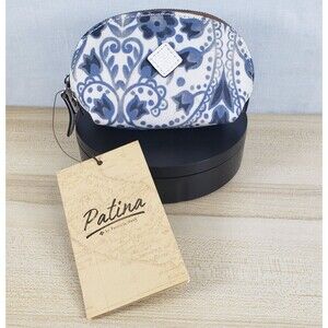 Patricia Nash Rosalie Italian Folklore White Sm Lipstick Case Coated Linen NWT